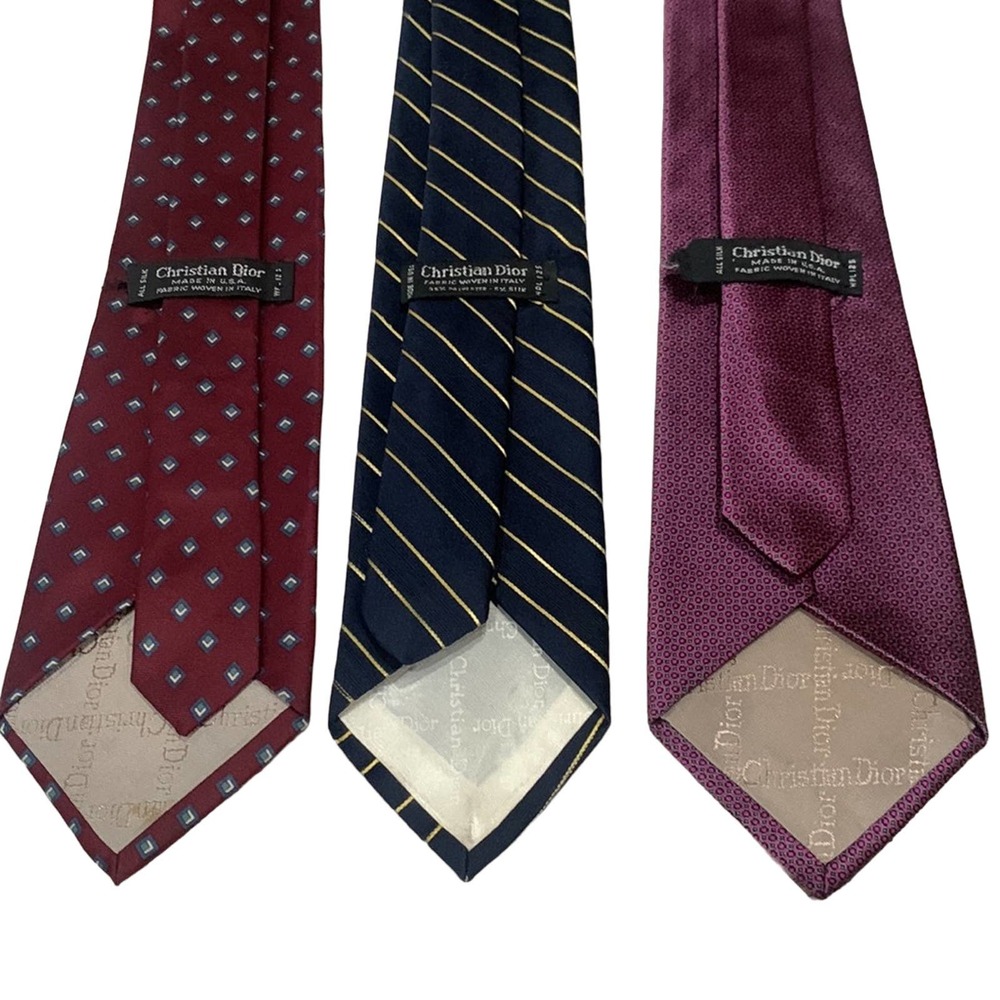 Bundle of 3 Silk Christian Dior Neckties
